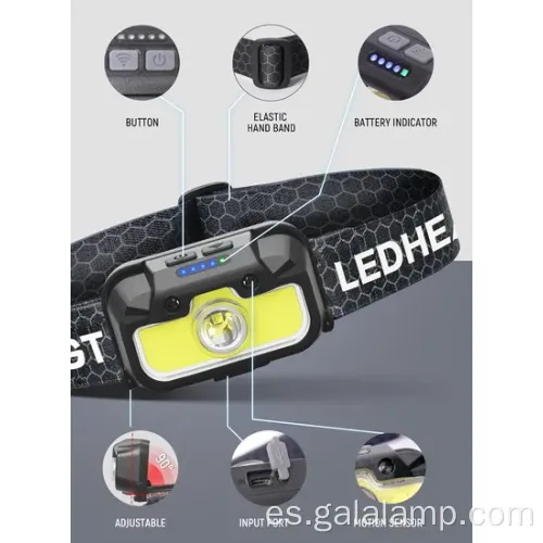 Luz de campamento de sensor de movimiento recargable con opciones RGB